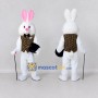 Custom White and Gold Rabbit Magician Mascot Costume Adult Full Body Suit for Stage Shows