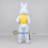 Custom White and Yellow Rabbit in Vest Mascot Costume Adult Full Body Suit for Easter Events Custom White and Yellow Rabbit in Vest Mascot Costume Adult Full Body Suit for Easter Events