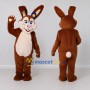 Custom Brown and White Rabbit with Flower Mascot Costume Adult Full Body Suit for Easter Events