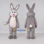Custom Gray and White Rabbit Mascot Costume Adult Full Body Suit for Easter Events