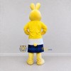 Custom Yellow and Blue Rabbit in Skirt Mascot Costume Adult Full Body Suit for Easter Events Custom Yellow and Blue Rabbit in Skirt Mascot Costume Adult Full Body Suit for Easter Events