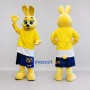 Custom Yellow and Blue Rabbit in Skirt Mascot Costume Adult Full Body Suit for Easter Events