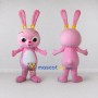 Custom Pink and White Rabbit with Flowers Mascot Costume Adult Full Body Suit for Easter Events