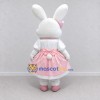 Custom White and Pink Rabbit in Heart Dress Mascot Costume Adult Full Body Suit for Easter Events Custom White and Pink Rabbit in Heart Dress Mascot Costume Adult Full Body Suit for Easter Events