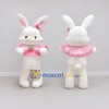 Custom White and Pink Rabbit with Ruffled Collar Mascot Costume Adult Full Body Suit for Easter Events Custom White and Pink Rabbit with Ruffled Collar Mascot Costume Adult Full Body Suit for Easter Events