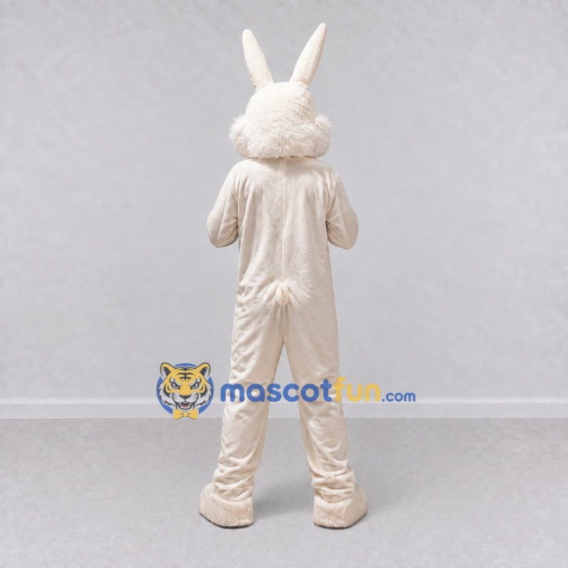 Custom Cream Rabbit Mascot Costume Adult Full Body Suit for Easter Events Custom Cream Rabbit Mascot Costume Adult Full Body Suit for Easter Events
