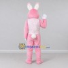 Custom Pink and White Rabbit in Vest Mascot Costume Adult Full Body Suit for Easter Events Custom Pink and White Rabbit in Vest Mascot Costume Adult Full Body Suit for Easter Events