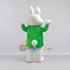 Custom White and Green Rabbit in Coat Mascot Costume Adult Full Body Suit for Easter Events Custom White and Green Rabbit in Coat Mascot Costume Adult Full Body Suit for Easter Events
