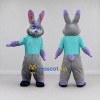 Custom Gray Purple and Turquoise Rabbit in T-Shirt Mascot Costume Adult Full Body Suit for Easter Events Custom Gray Purple and Turquoise Rabbit in T-Shirt Mascot Costume Adult Full Body Suit for Easter Events