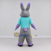 Custom Gray Purple and Turquoise Rabbit in T-Shirt Mascot Costume Adult Full Body Suit for Easter Events Custom Gray Purple and Turquoise Rabbit in T-Shirt Mascot Costume Adult Full Body Suit for Easter Events