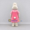 Custom Cream and Pink Rabbit in Floral Dress Mascot Costume Adult Full Body Suit for Easter Events