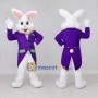 Custom White and Purple Rabbit in Tailcoat Mascot Costume Adult Full Body Suit for Easter Events