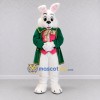 Custom White and Green Rabbit in Tailcoat Mascot Costume Adult Full Body Suit for Easter Events Custom White and Green Rabbit in Tailcoat Mascot Costume Adult Full Body Suit for Easter Events