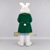 Custom White and Green Rabbit in Tailcoat Mascot Costume Adult Full Body Suit for Easter Events Custom White and Green Rabbit in Tailcoat Mascot Costume Adult Full Body Suit for Easter Events