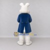Custom White and Blue Rabbit in Coat Mascot Costume Adult Full Body Suit for Easter Events Custom White and Blue Rabbit in Coat Mascot Costume Adult Full Body Suit for Easter Events