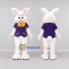 Custom White and Purple Rabbit in Jacket Mascot Costume Adult Full Body Suit for Easter Events Custom White and Purple Rabbit in Jacket Mascot Costume Adult Full Body Suit for Easter Events