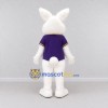 Custom White and Purple Rabbit in Jacket Mascot Costume Adult Full Body Suit for Easter Events Custom White and Purple Rabbit in Jacket Mascot Costume Adult Full Body Suit for Easter Events