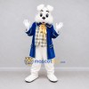 Custom White and Blue Dog in Coat Mascot Costume Adult Full Body Suit for Community Events