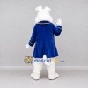 Custom White and Blue Dog in Coat Mascot Costume Adult Full Body Suit for Community Events