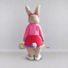 Custom Tan and Pink Rabbit in Dress Mascot Costume Adult Full Body Suit for Easter Events Custom Tan and Pink Rabbit in Dress Mascot Costume Adult Full Body Suit for Easter Events