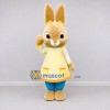 Custom Tan and Yellow Rabbit in Apron Dress Mascot Costume Adult Full Body Suit for Easter Events Custom Tan and Yellow Rabbit in Apron Dress Mascot Costume Adult Full Body Suit for Easter Events