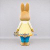 Custom Tan and Yellow Rabbit in Apron Dress Mascot Costume Adult Full Body Suit for Easter Events Custom Tan and Yellow Rabbit in Apron Dress Mascot Costume Adult Full Body Suit for Easter Events