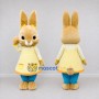 Custom Tan and Yellow Rabbit in Apron Dress Mascot Costume Adult Full Body Suit for Easter Events