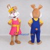 Custom Brown Yellow and Pink Rabbit Mascot Costume Adult Full Body Suit for Easter Events Custom Brown Yellow and Pink Rabbit Mascot Costume Adult Full Body Suit for Easter Events