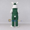 Custom White Pink and Green Rabbit Mascot Costume Adult Full Body Suit for Easter Events Custom White Pink and Green Rabbit Mascot Costume Adult Full Body Suit for Easter Events