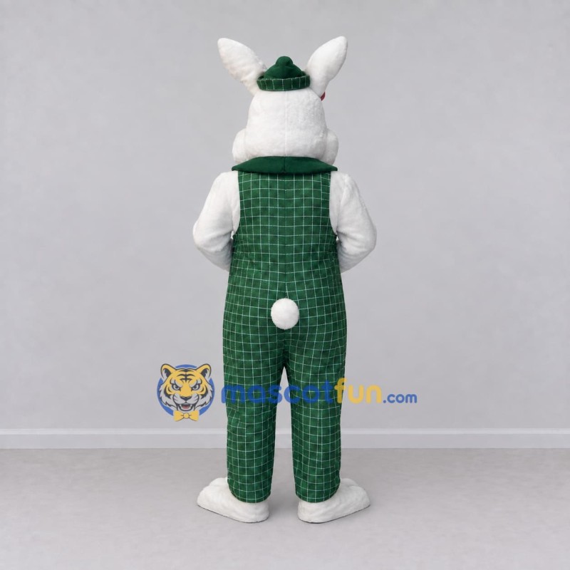Custom White Pink and Green Rabbit Mascot Costume Adult Full Body Suit for Easter Events Custom White Pink and Green Rabbit Mascot Costume Adult Full Body Suit for Easter Events