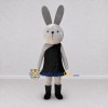 Custom Gray and Black Rabbit in Dress Mascot Costume Adult Full Body Suit for Easter Events Custom Gray and Black Rabbit in Dress Mascot Costume Adult Full Body Suit for Easter Events