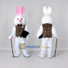 Custom White and Gold Rabbit Magician Mascot Costume Adult Full Body Suit for Stage Shows Custom White and Gold Rabbit Magician Mascot Costume Adult Full Body Suit for Stage Shows