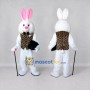 Custom White and Gold Rabbit Magician Mascot Costume Adult Full Body Suit for Stage Shows