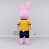 Custom Pink Yellow and Black Rabbit in Sportswear Mascot Costume Adult Full Body Suit for Sports Events Custom Pink Yellow and Black Rabbit in Sportswear Mascot Costume Adult Full Body Suit for Sports Events