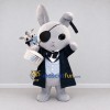 Custom Gray and Black Rabbit with Eye Patch Mascot Costume Adult Full Body Suit for Themed Parties Custom Gray and Black Rabbit with Eye Patch Mascot Costume Adult Full Body Suit for Themed Parties