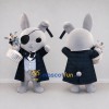 Custom Gray and Black Rabbit with Eye Patch Mascot Costume Adult Full Body Suit for Themed Parties Custom Gray and Black Rabbit with Eye Patch Mascot Costume Adult Full Body Suit for Themed Parties