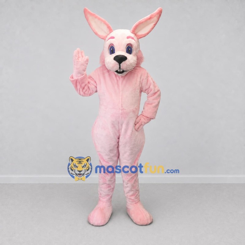 Custom Pink Rabbit Mascot Costume Adult Full Body Suit for Easter Events Custom Pink Rabbit Mascot Costume Adult Full Body Suit for Easter Events