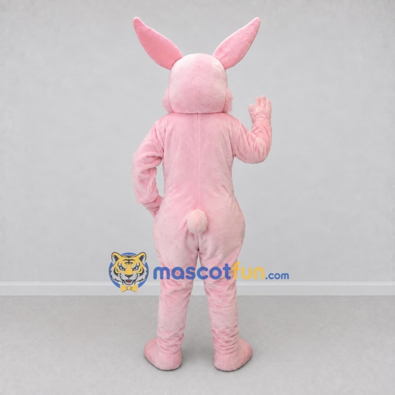 Custom Pink Rabbit Mascot Costume Adult Full Body Suit for Easter Events Custom Pink Rabbit Mascot Costume Adult Full Body Suit for Easter Events