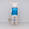 Custom White Blue and Pink Rabbit in Vest Mascot Costume Adult Full Body Suit for Easter Events Custom White Blue and Pink Rabbit in Vest Mascot Costume Adult Full Body Suit for Easter Events