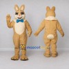 Custom Tan and Cream Rabbit with Bow Tie Mascot Costume Adult Full Body Suit for Easter Events Custom Tan and Cream Rabbit with Bow Tie Mascot Costume Adult Full Body Suit for Easter Events