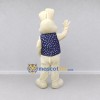Custom Cream and Navy Blue Rabbit in Polka Dot Vest Mascot Costume Adult Full Body Suit for Easter Events