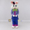 Custom White Purple and Blue Rabbit in Floral Tailcoat Mascot Costume Adult Full Body Suit for Easter Events Custom White Purple and Blue Rabbit in Floral Tailcoat Mascot Costume Adult Full Body Suit for Easter Events