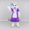 Custom White Purple and Blue Rabbit Mascot Costume Adult Full Body Suit for Easter Events Custom White Purple and Blue Rabbit Mascot Costume Adult Full Body Suit for Easter Events
