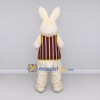 Custom Cream Purple and Yellow Rabbit in Striped Vest Mascot Costume Adult Full Body Suit for Easter Events