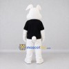 Custom White and Black Rabbit in T-Shirt Mascot Costume Adult Full Body Suit for Easter Events Custom White and Black Rabbit in T-Shirt Mascot Costume Adult Full Body Suit for Easter Events