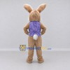 Custom Brown and Purple Rabbit in Vest Mascot Costume Adult Full Body Suit for Easter Events Custom Brown and Purple Rabbit in Vest Mascot Costume Adult Full Body Suit for Easter Events