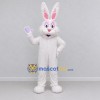 Custom White and Pink Rabbit Mascot Costume Adult Full Body Suit for Easter Events Custom White and Pink Rabbit Mascot Costume Adult Full Body Suit for Easter Events
