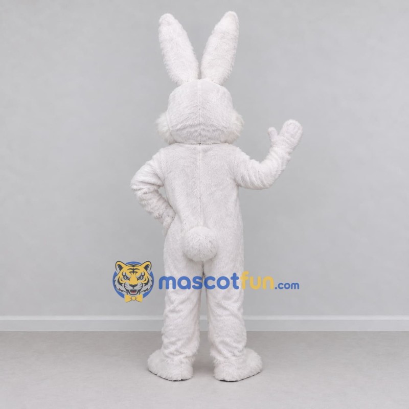 Custom White and Pink Rabbit Mascot Costume Adult Full Body Suit for Easter Events Custom White and Pink Rabbit Mascot Costume Adult Full Body Suit for Easter Events