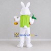 Custom White and Lime Green Rabbit with Carrot Mascot Costume Adult Full Body Suit for Easter Events Custom White and Lime Green Rabbit with Carrot Mascot Costume Adult Full Body Suit for Easter Events