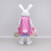 Custom White and Pink Rabbit in Ruffled Dress Mascot Costume Adult Full Body Suit for Easter Events Custom White and Pink Rabbit in Ruffled Dress Mascot Costume Adult Full Body Suit for Easter Events